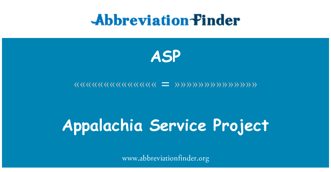 ASP: Appalachia u projekt