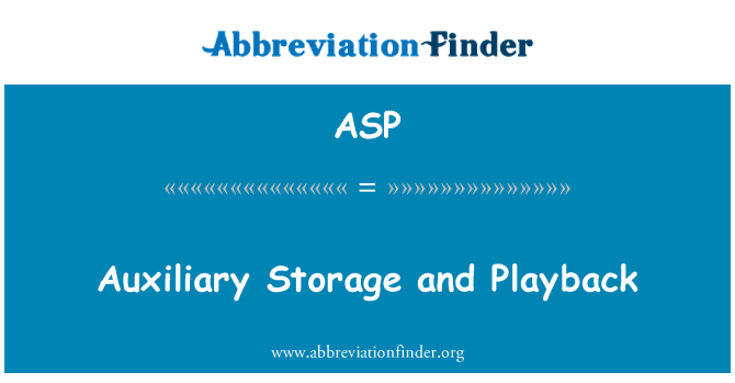 ASP: Kiegészítő tárolás és lejátszás