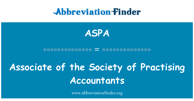 ASPA: Associate of the Society of Practising Accountants