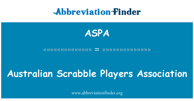 ASPA: Asociace hráčů australské Scrabble