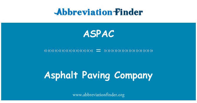 ASPAC: Azienda di pavimentazione asfalto