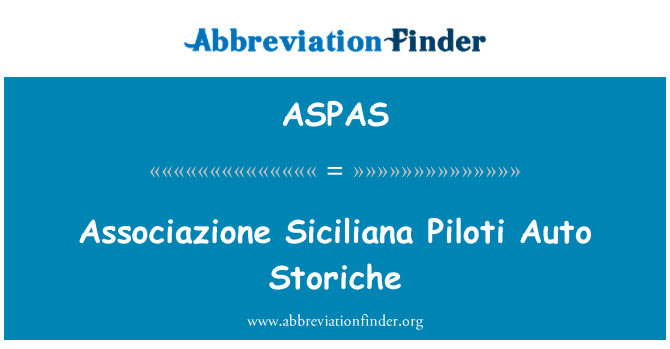 ASPAS: Associazione Siciliana Storiche Piloti خودرو