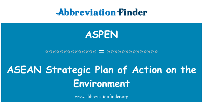 ASPEN: ASEAN תוכנית אסטרטגית הפעולה על הסביבה