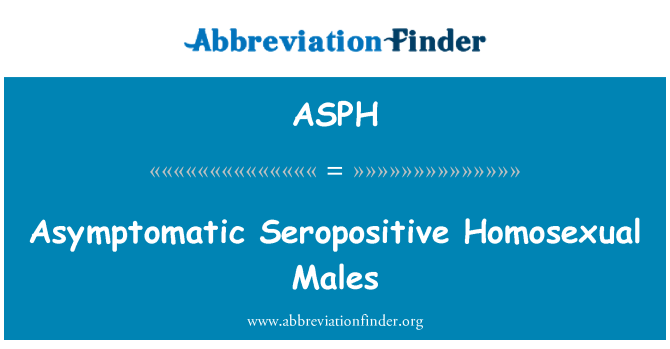 ASPH: Mâles homosexuels séropositifs asymptomatiques