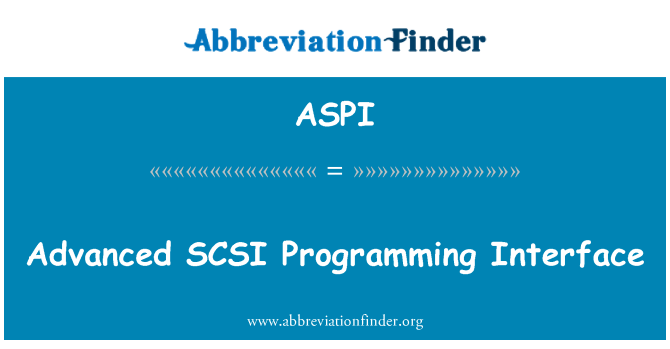 ASPI: Zaawansowany interfejs programowania SCSI