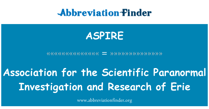 ASPIRE: Asosiasi untuk investigasi Paranormal ilmiah dan penelitian Erie
