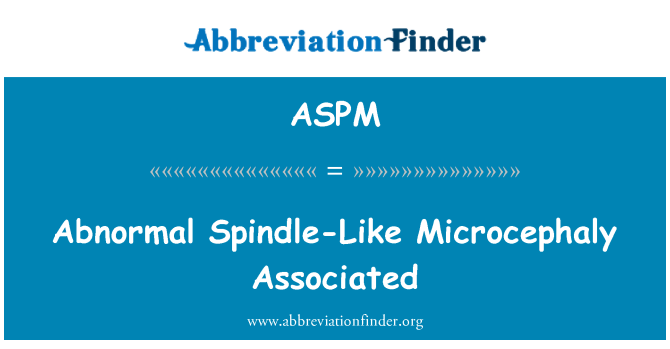 ASPM: Anormal com eix microcefàlia associat