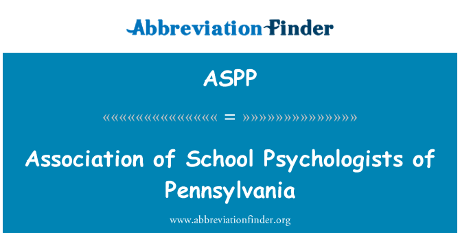 ASPP: Association of School Psychologists of Pennsylvania