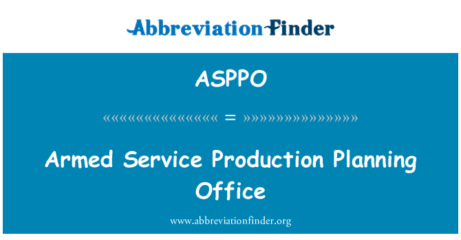 ASPPO: Armed Service Production Planning Office