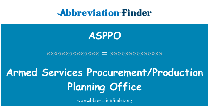ASPPO: Forze armate approvvigionamento/produzione ufficio di pianificazione