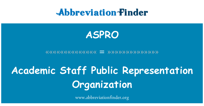 ASPRO: Organisation de représentation publique de professeures