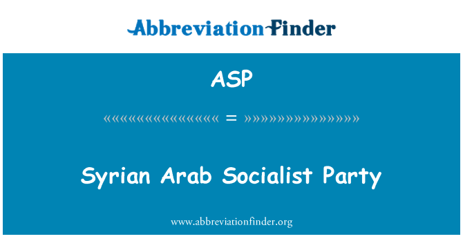 ASP: Szíriai Arab Szocialista Párt