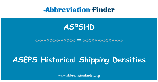 ASPSHD: ASEPS Historical Shipping Densities