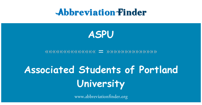 ASPU: Associated Students of Portland University