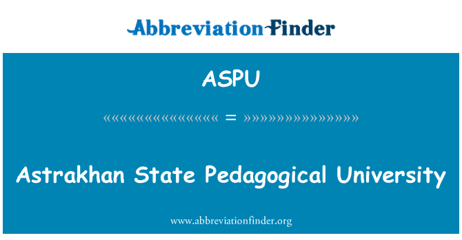 ASPU: 阿斯特拉罕州教育大學