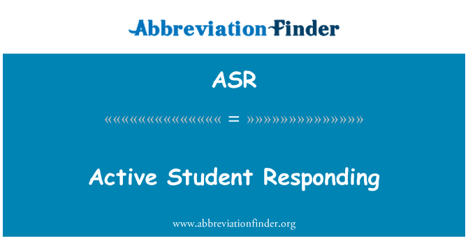 ASR: 活躍的學生回應