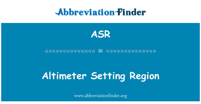 ASR: Висотомір параметр регіону