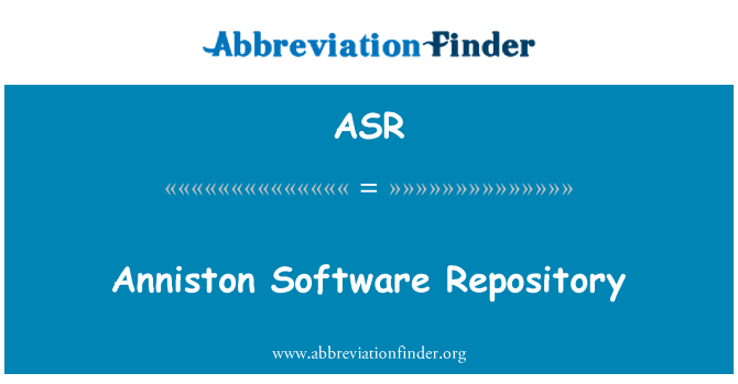 ASR: Anniston repositori de programari