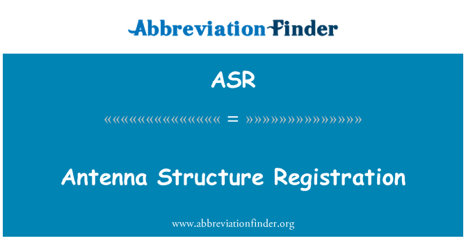 ASR: Антена структура регистрация