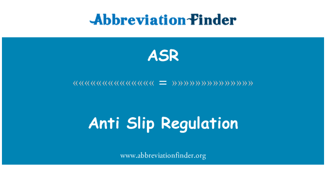 ASR: 안티 슬립 규제