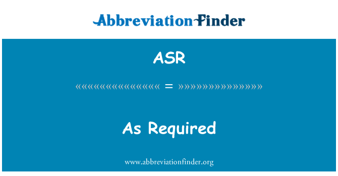 ASR: เท่าที่จำเป็น