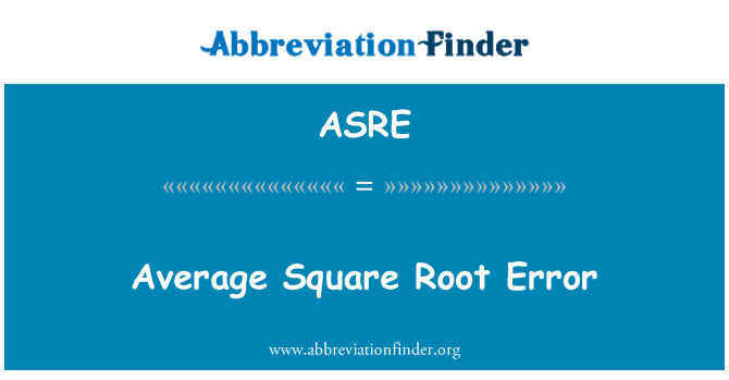 ASRE: Průměr Square Root chyba