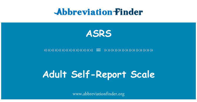 ASRS: Dospělé self-report stupnice