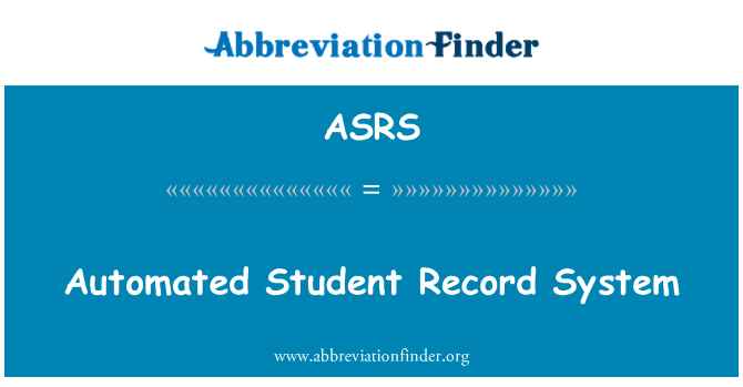 ASRS: Automated Student Record System