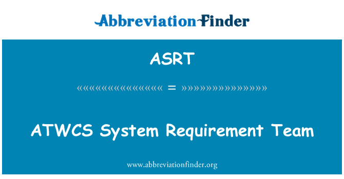 ASRT: ATWCS sistemos reikalavimas komanda