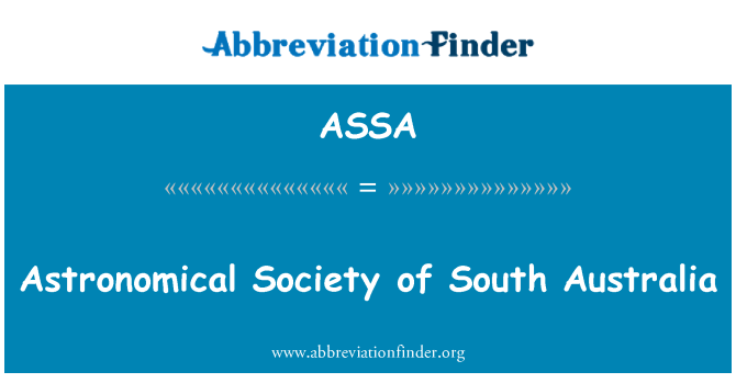 ASSA: Astronomical Society of South Australia