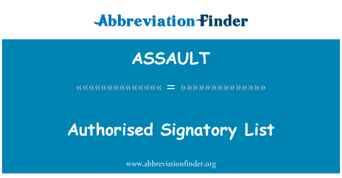 ASSAULT: Gen otorizasyon Signataires lis