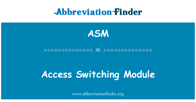 ASM: Přístup k spínací modul
