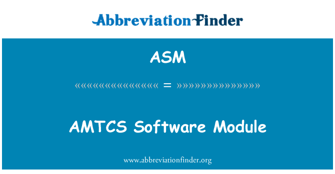 ASM: AMTCS softwarový modul