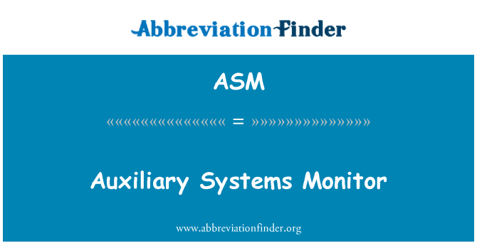 ASM: Pomocné systémy Monitor