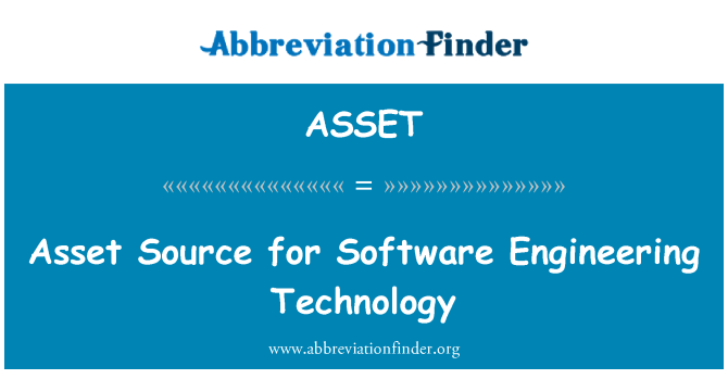 ASSET: Vir sredstvo za tehnologijo programske opreme