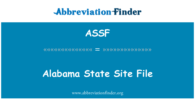 ASSF: अलाबामा राज्य साइट फ़ाइल