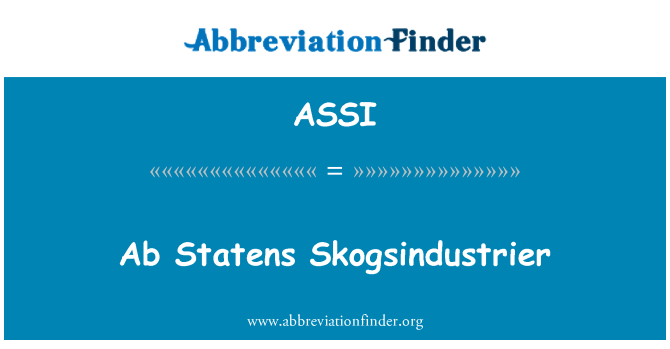ASSI: Se Statens Skogsindustrier