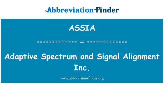 ASSIA: अनुकूली स्पेक्ट्रम और सिग्नल संरेखण इंक
