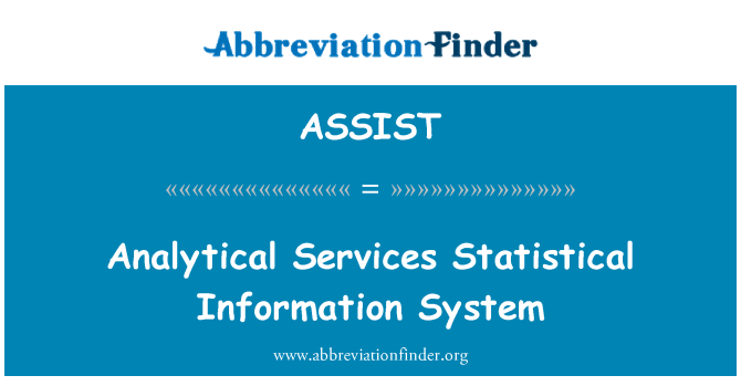 ASSIST: Analyysipalvelut tilastotietojärjestelmän