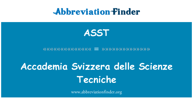 ASST: Delle Accademia Svizzera Scienze Tecniche