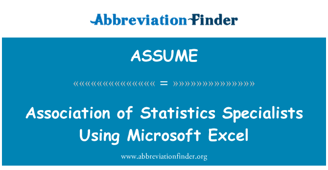 ASSUME: Associação de especialistas em estatística usando o Microsoft Excel