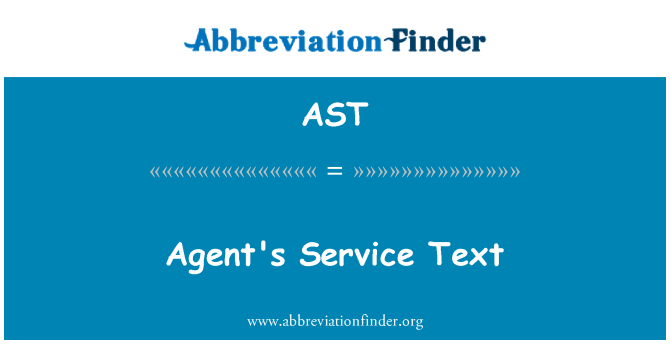 AST: Text de l'agent servei