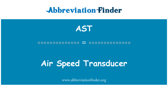 AST: Luchtsnelheid Transducer