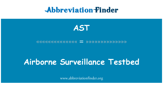 AST: Banc d'essai de Surveillance aéroporté