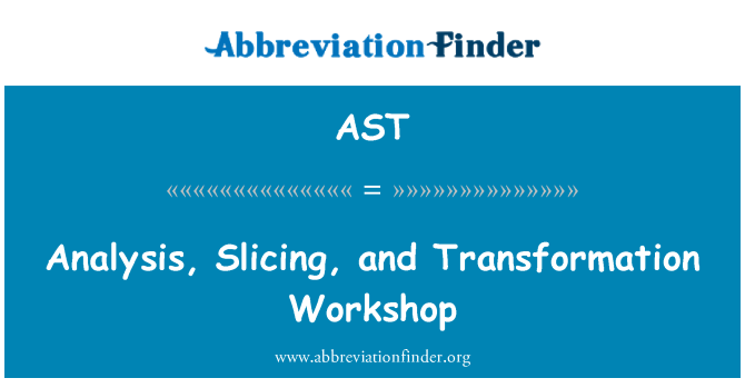 AST: Analysis, Slicing, and Transformation Workshop