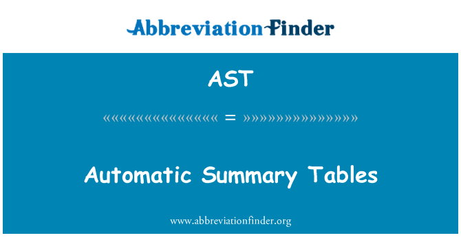 AST: Avtomatski zbirne tabele