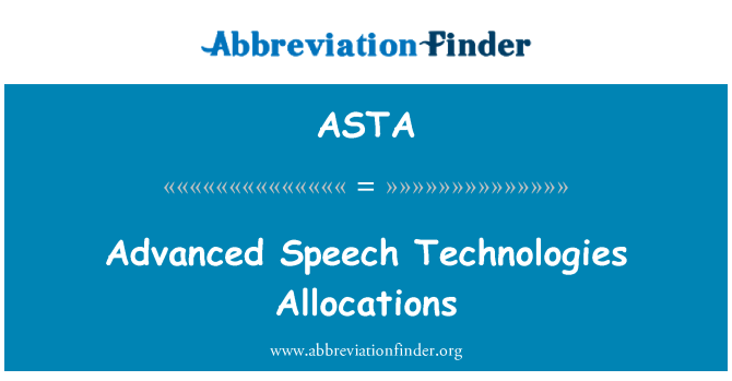 ASTA: Allocations teknoloji avanse diskou
