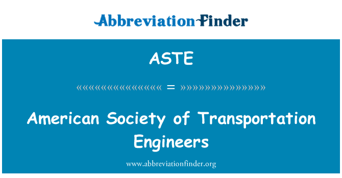 ASTE: American Society insinyur transportasi