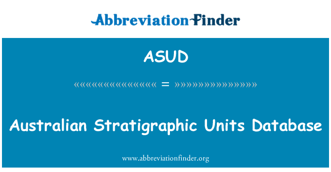 ASUD: Unități stratigrafică date