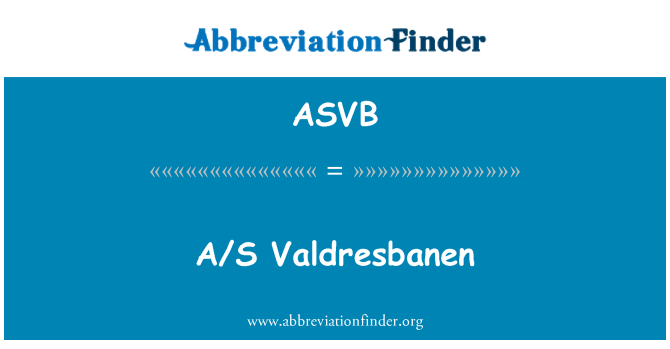 ASVB: АО Valdresbanen